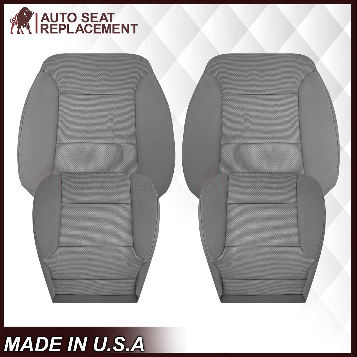 2014-2019 GMC Sierra W/T Base Work Truck Replacement Cloth Seat Cover: Gray