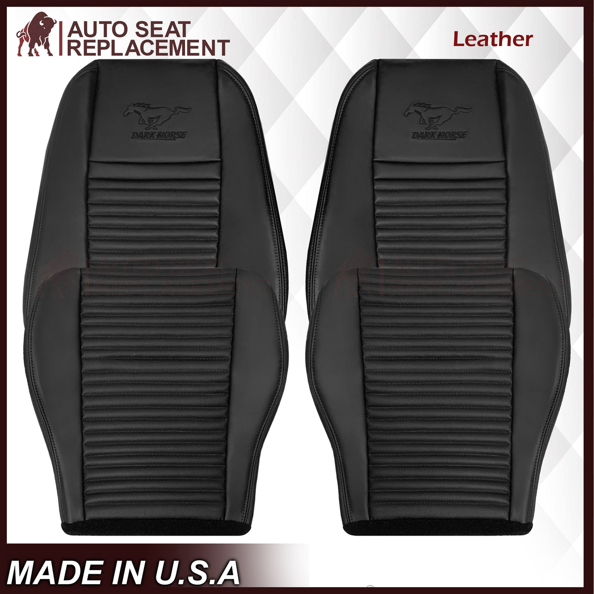 2003-2004 Ford Mustang Mach 1 ONE Replacement Leather Seat Cover in Ebony Black: Choose From Variation