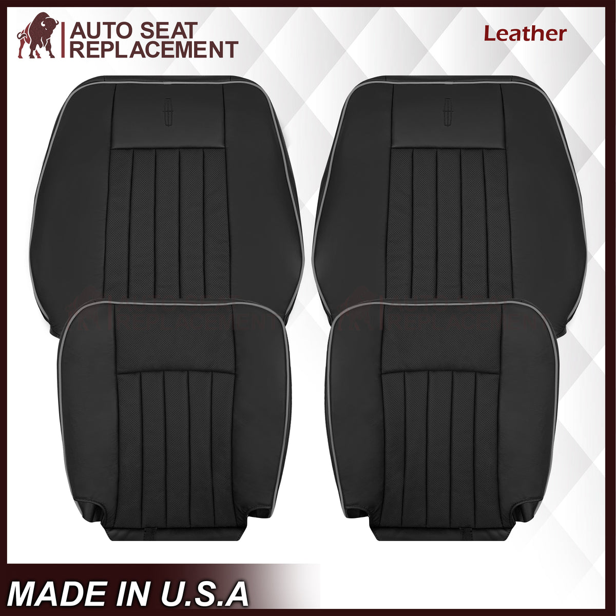 2003 - 2006 Lincoln Navigator Replacement Seat Covers in Black: Choose Genuine Leather or Vinyl