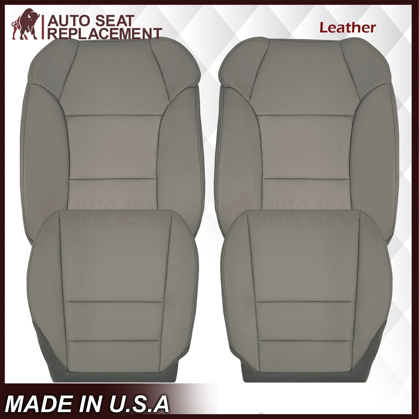 2007 - 2013 Acura MDX Driver Or Passenger Replacement Seat Covers: Non-Perforated Gray