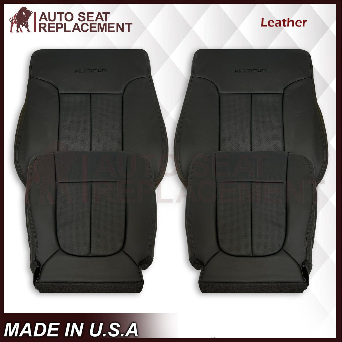 2009 - 2014 Ford F-150 PLATINUM EDITION Perforated Genuine Leather or Synthetic Leather Seat Covers