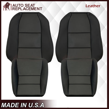 2005 - 2008 Acura TL Driver Or Passenger Replacement Genuine Leather or Synthetic Leather Seat Covers: Perforated Black