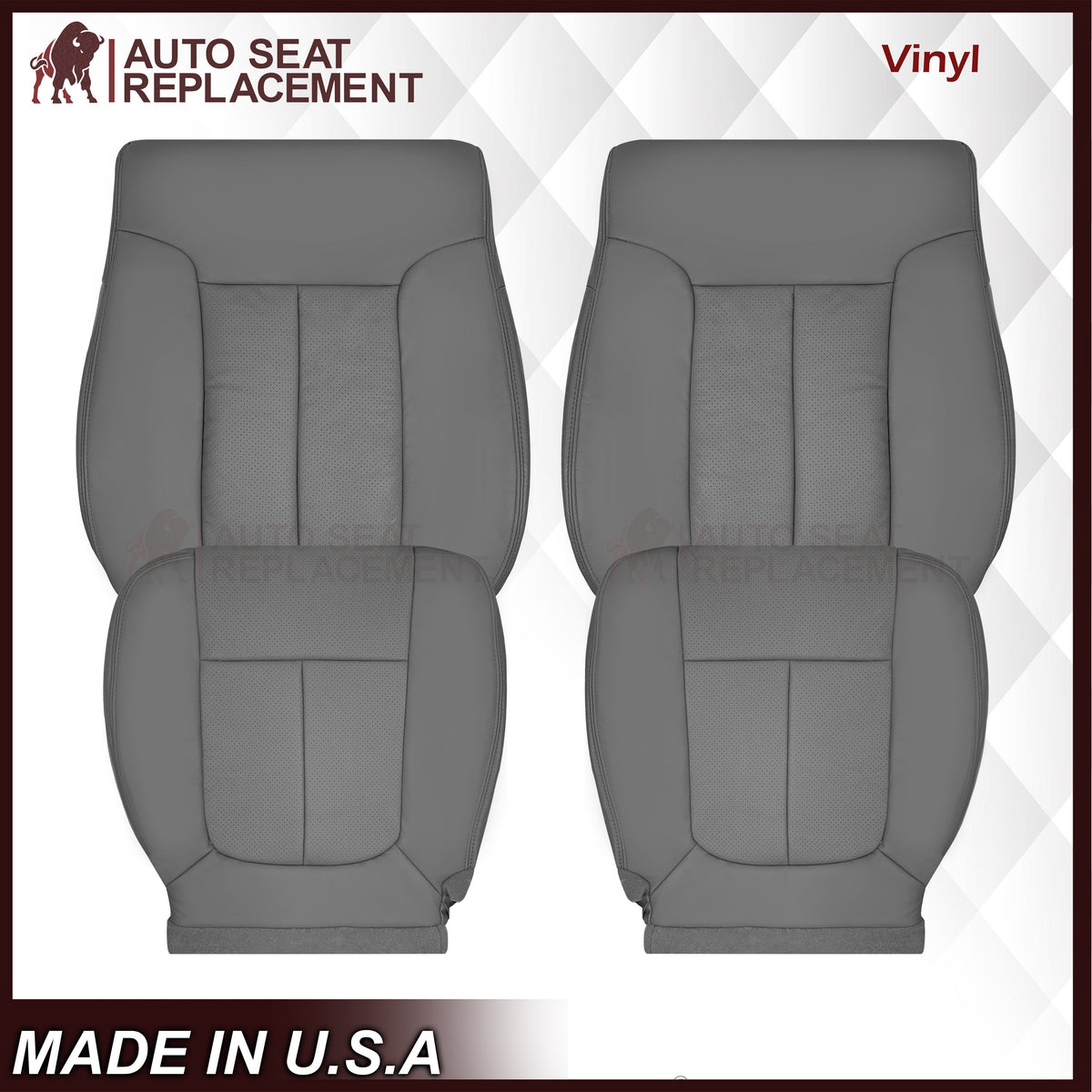 2009 - 2014 Ford F150 Lariat Crew Cab Perforated Replacement Seat Cover Steel Gray