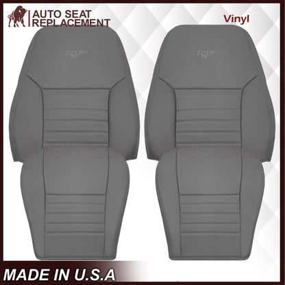 1999-2004 Ford Mustang GT V8 Replacement Cowhide Leather OR Synthetic Leather Seat Cover: Gray, Perforated