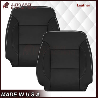 2014-2019 Chevy Silverado 1500 2500HD 3500HD High Country Replacement Perforated Genuine Leather OR Synthetic Leather Seat Covers: Black