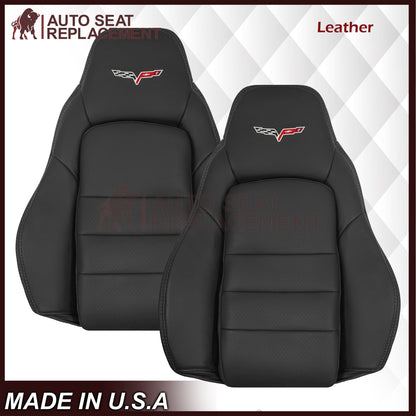 2005 - 2013 Chevy Corvette Replacement Black Perforated Seat Covers