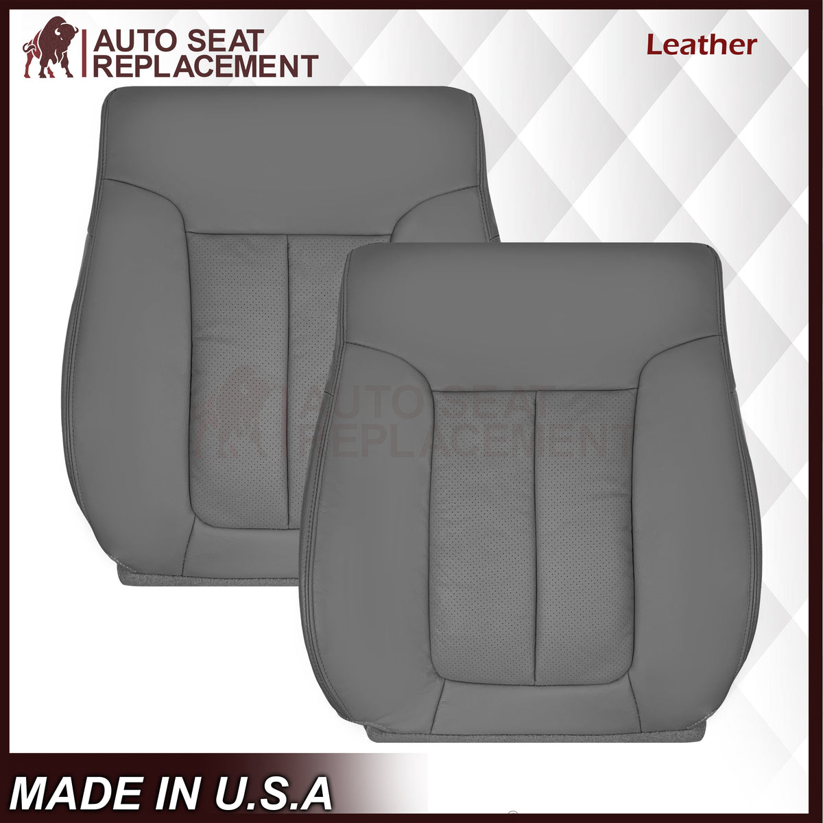2009 - 2014 Ford F150 Lariat Crew Cab Perforated Replacement Seat Cover Steel Gray