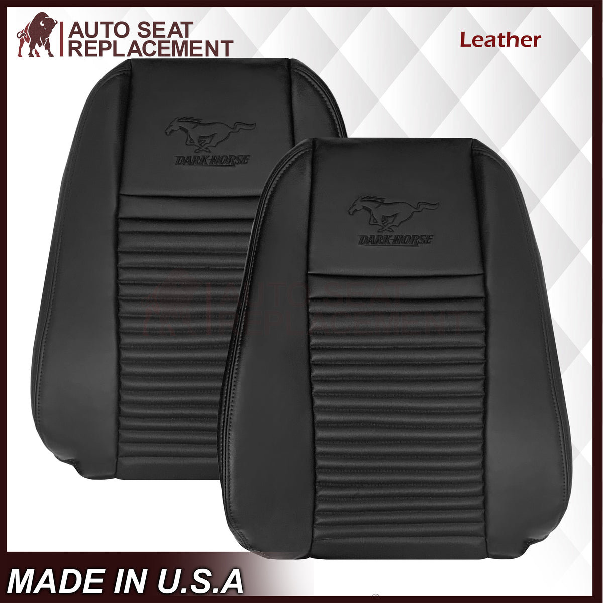 2003-2004 Ford Mustang Mach 1 ONE Replacement Leather Seat Cover in Ebony Black: Choose From Variation