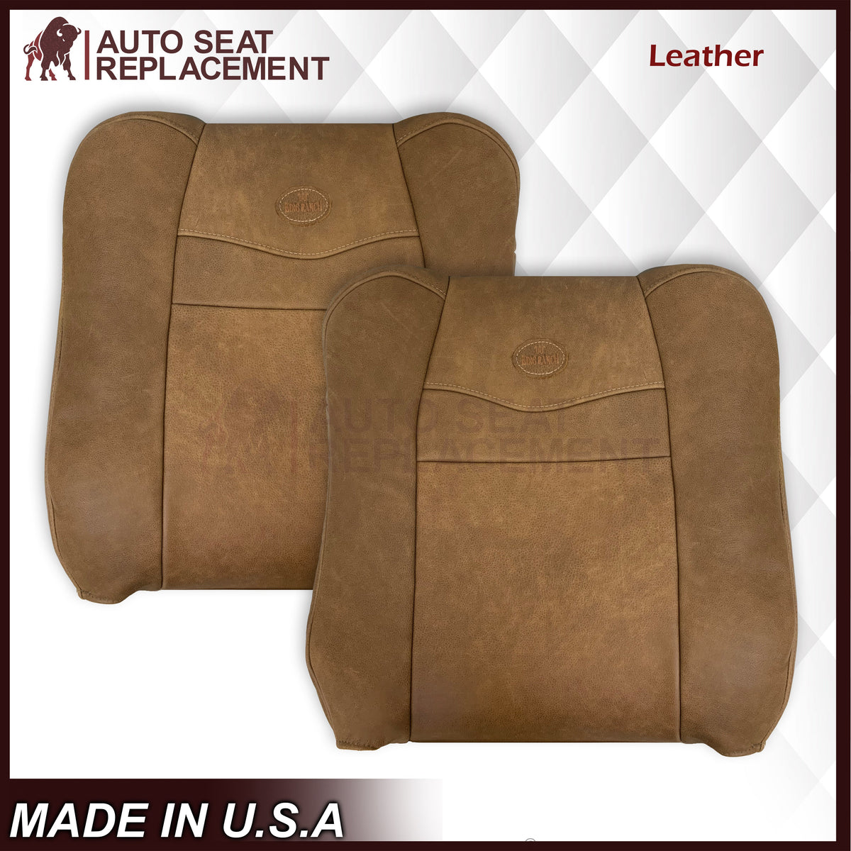 2001 2002 2003 Ford F150 King Ranch Raw Cowhide GENUINE LEATHER Seat Covers