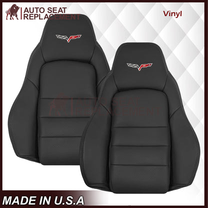 2005 - 2013 Chevy Corvette Replacement Black Perforated Seat Covers