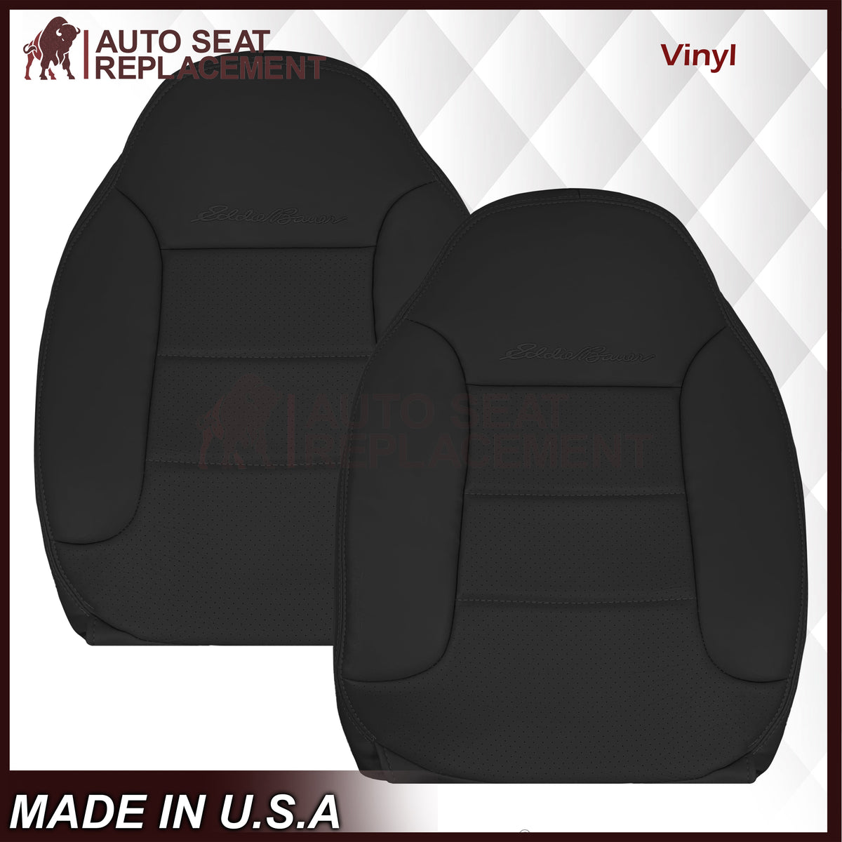 1992 - 1996 Ford Bronco Eddie Bauer Synthetic Leather Seat Cover In Black
