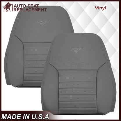 1999-2004 Ford Mustang GT V8 Replacement Cowhide Leather OR Synthetic Leather Seat Cover: Gray, Perforated