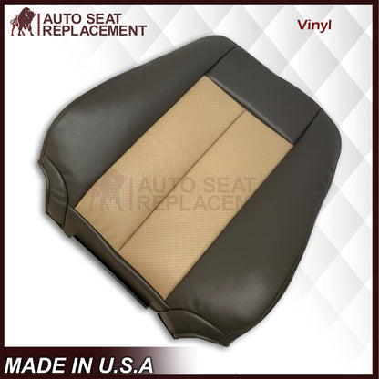 2007 2008 Ford Expedition Eddie Bauer Driver Or Passenger Side Replacement Perforated LEATHER Seat Cover In 2 Tone Tan (Tan- Dark Gray)