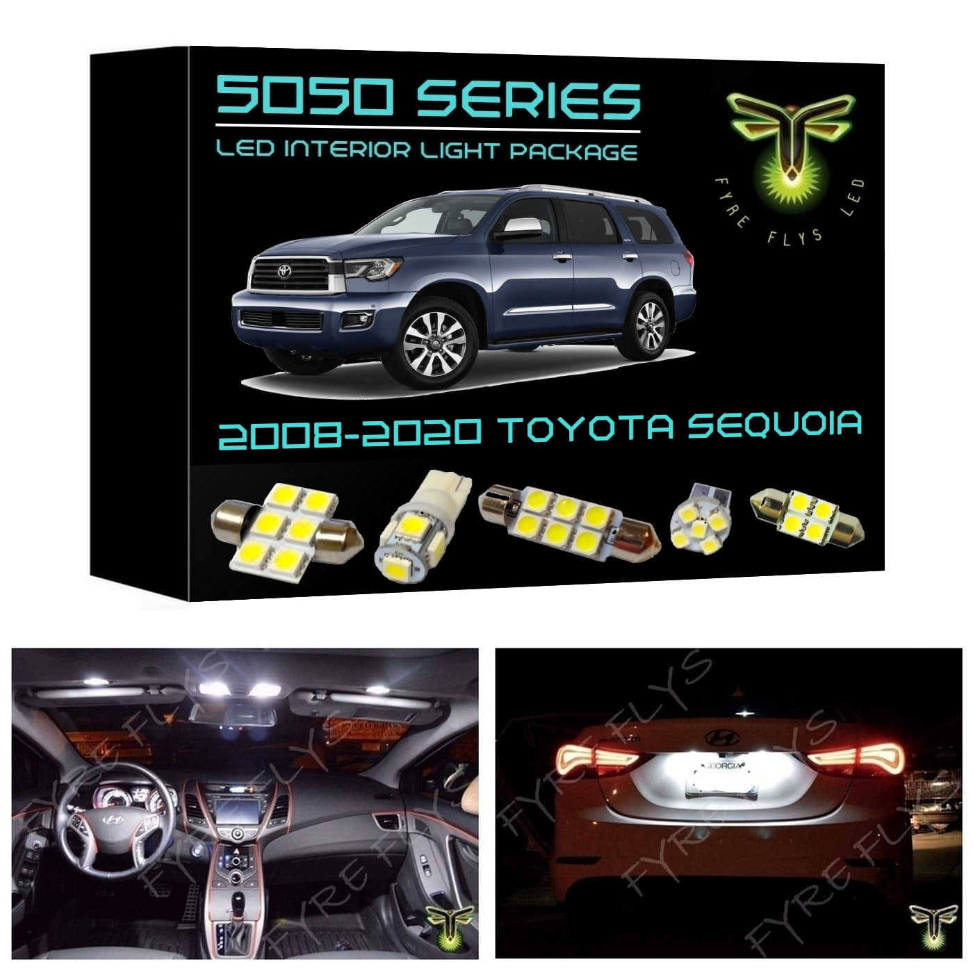 2008-2020 Toyota Sequoia LED interior light kit 5050 Series