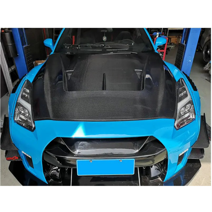 Vented Carbon Fiber Hood for Nissan GT R R35