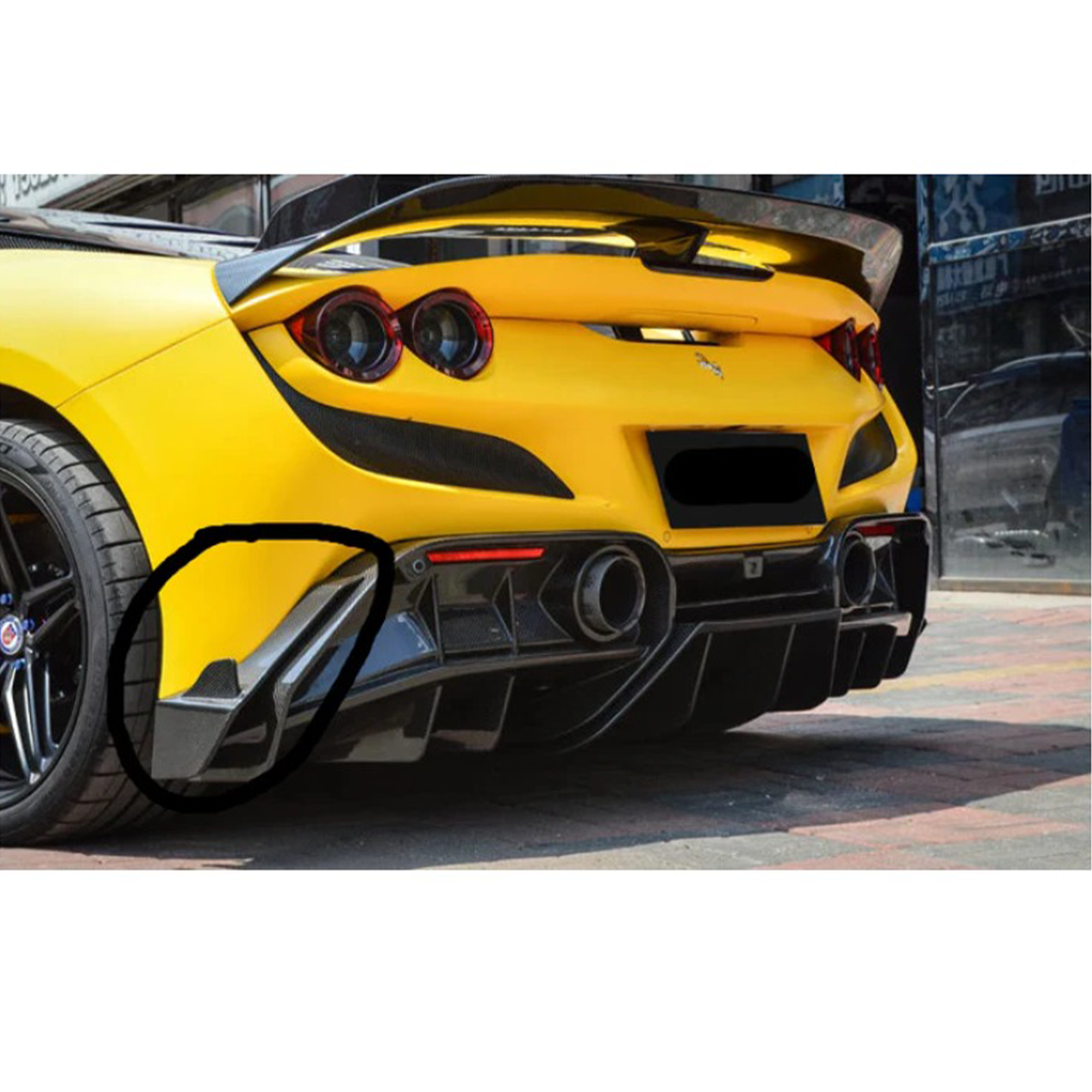 Prepreg Carbon Fiber Rear Corner Splitter Canards for Ferrari F8