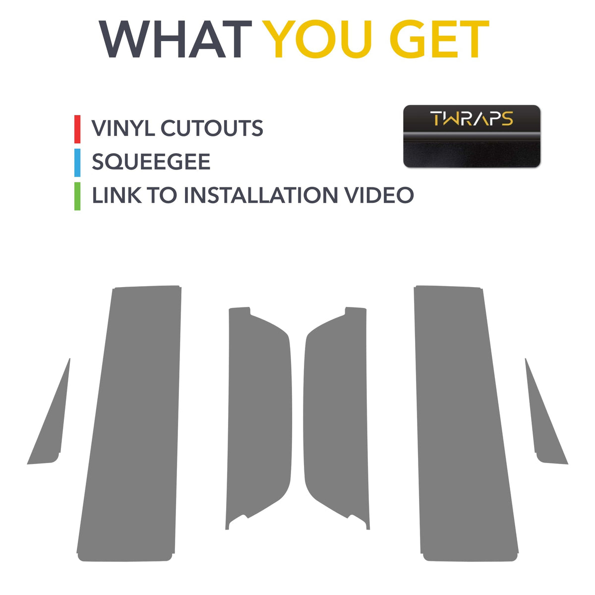 ABC Pillars Vinyl Wrap | GMC Hummer EV - Carbon Fiber Film Decal