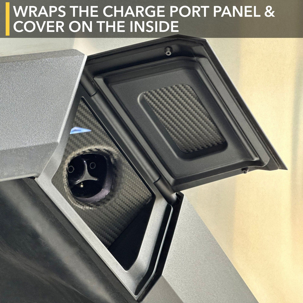 Charge Port Vinyl Wrap | Tesla Cybertruck - Carbon Fiber Film Decal