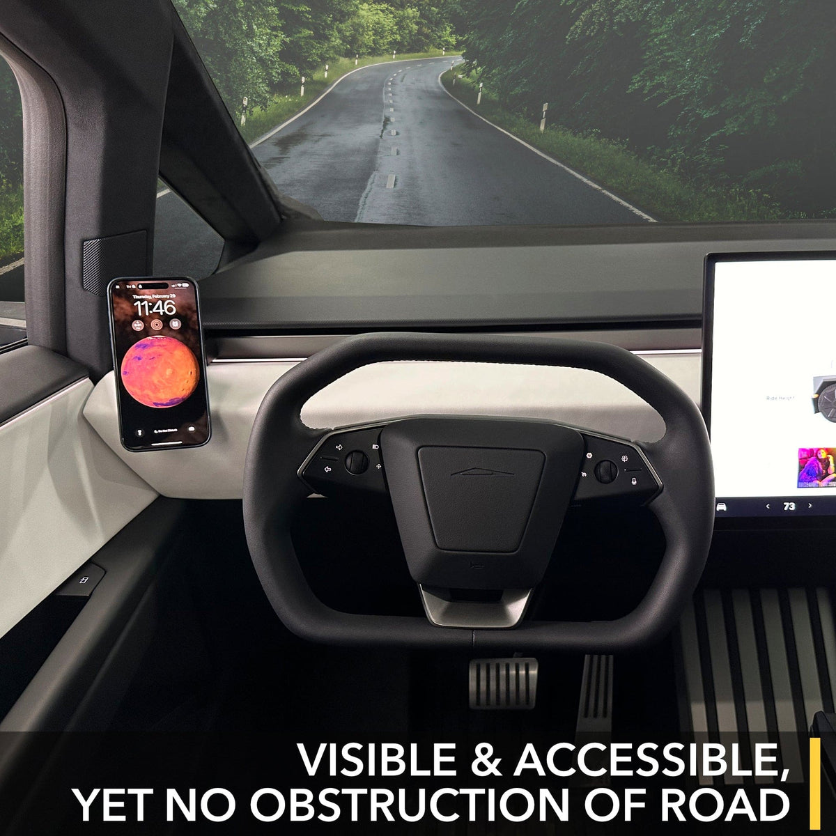 Dashboard Phone Mount / Qi2 Charger | Tesla Cybertruck - Phone Holder