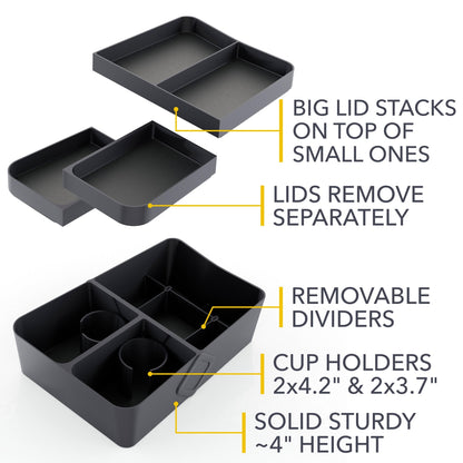 Floor Storage Organizer | Lower Center Console Tray for Rivian R1S & R1T 2021-2027