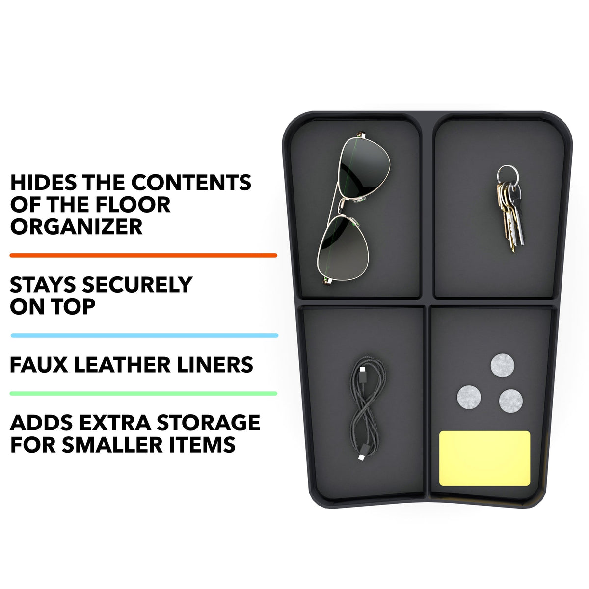 Floor Storage Organizer | Lower Center Console Tray for Rivian R1S & R1T 2021-2027