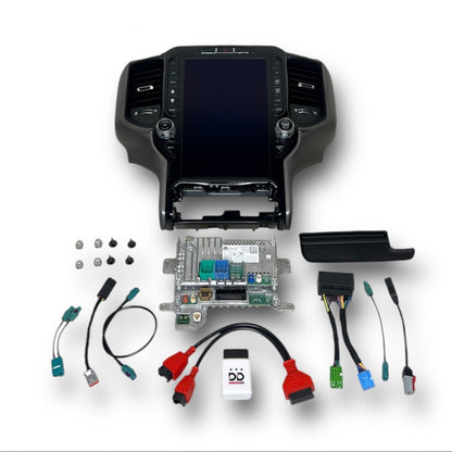 2019-2024 RAM 1500 UBQ Uconnect 5 Upgrade kit with 12-inch Touchscreen including Wireless Apple CarPlay / Android Auto