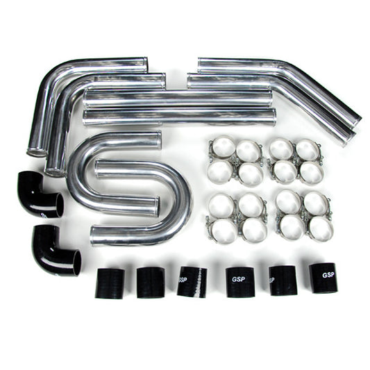 GEN PERFORMANCE Universal Intercooler Pipping Kit, Aluminum, 3", Black Coupler
