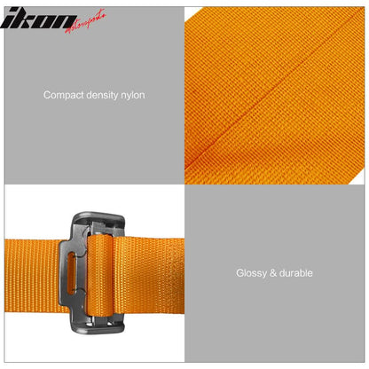 Universal 4 Point Cam-Lock Orange Racing Harness Seat Belt Nylon