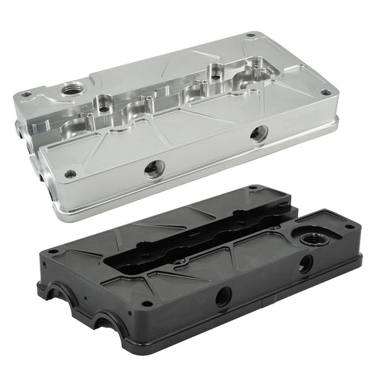 Billet B Series Vented Valve Cover Baffle B16 B18 AN10 For Honda Acura DOHC Vtec