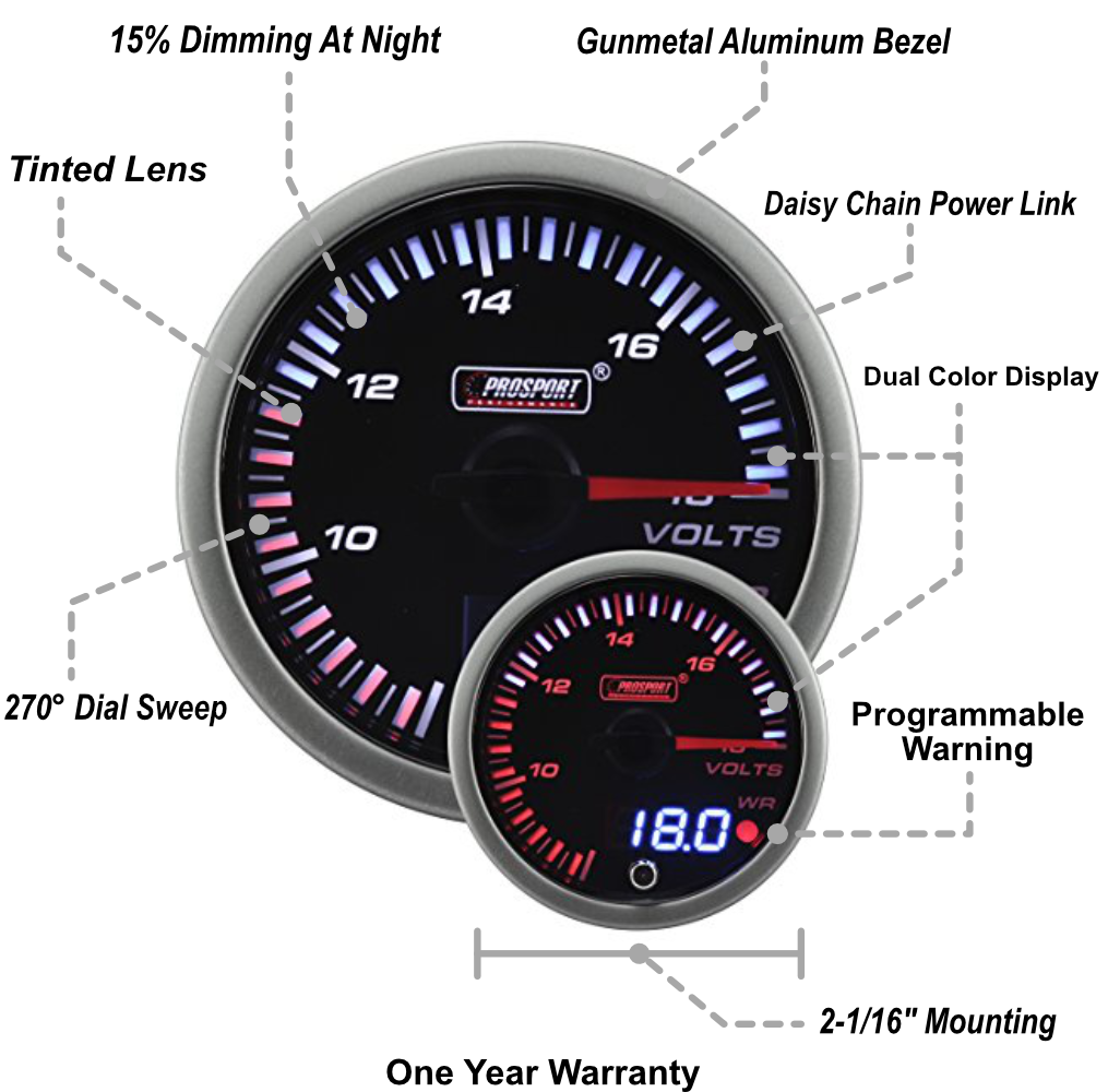 2-1/16" JDM Electrical Volt Gauge