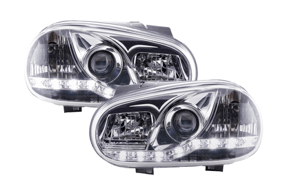 Volkswagen Golf 4 Chrome LED Headlights with Daytime Running Lights (1997 - 2003)