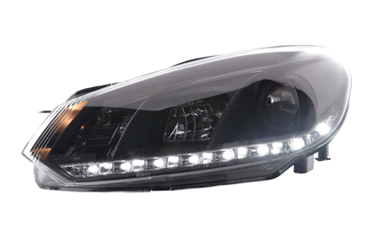 Volkswagen Golf 6 Black LED Headlights with Daytime Running Lights (2008-2014)