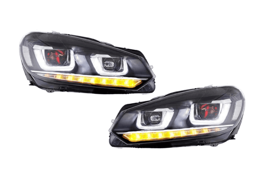 Volkswagen Golf 6 MK6 Black Demon Eyes Projector Headlight (2008 - 2014)