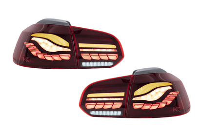 Volkswagen Golf MK6 Smoke and Red Dynamic Lighting OLED Taillights (2008 - 2014)