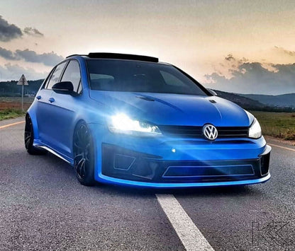 Volkswagen Golf Mk7 Black LED Headlights - R Style Chrome (12-17)