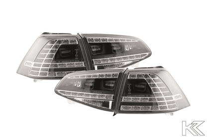 Volkswagen MK7 Golf/GTI/R - Clear/Black LED Tail Lights for Halogen Models (2012-2017)
