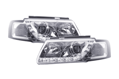 Volkswagen Passat (B5 / 3B) Chrome LED Headlights with Daytime Running Lights (1997 - 2000)