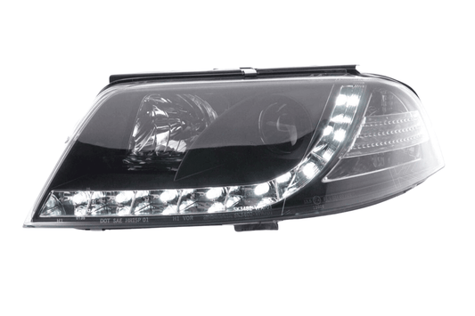 Volkswagen Passat (B5 / 3BG) Black LED Headlights with Daytime Running Lights (2000 - 2005)
