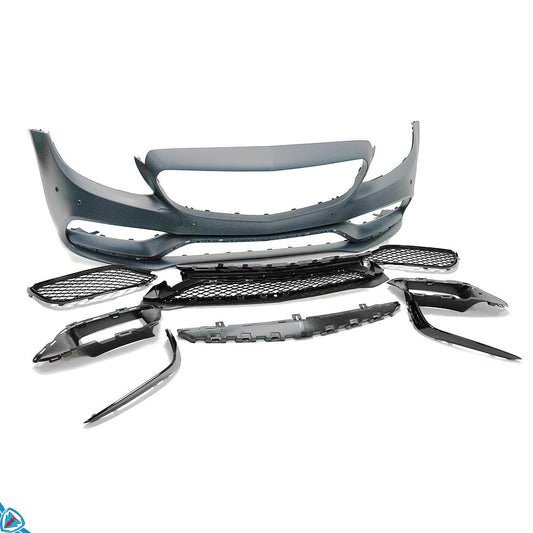 2015-2018 Mercedes-Benz C-Class Pre-Facelift (W205) C63 AMG Style Polypropylene Front Bumper Conversion Kit | E3Tuning