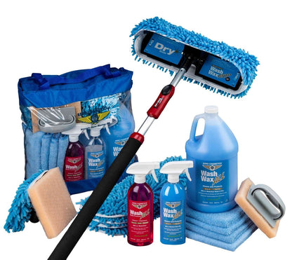 Waterless Mop Kit 15" w/ Easy Reach Shur-Line Pole for RVs & Aircraft