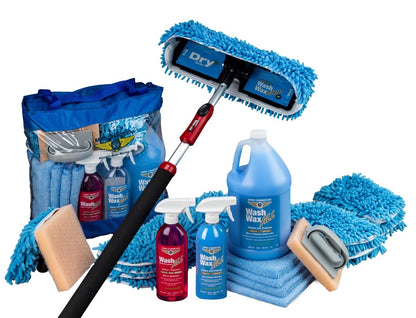 Waterless Mop Kit 15" w/ Easy Reach Shur-Line Pole for RVs & Aircraft