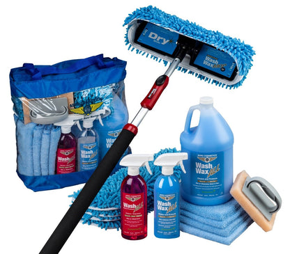 Waterless Mop Kit 15" w/ Easy Reach Shur-Line Pole for RVs & Aircraft