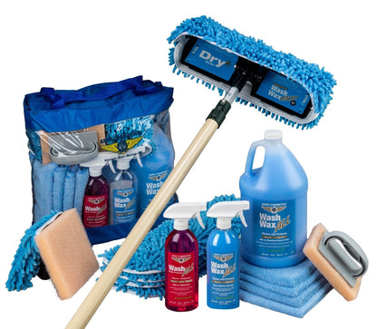 Waterless Mop Kit 15" w/ Easy Reach Shur-Line Pole for RVs & Aircraft