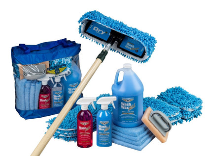 Waterless Mop Kit 15" w/ Easy Reach Shur-Line Pole for RVs & Aircraft