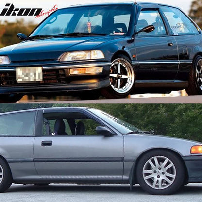1988-1989 Honda Civic Hatchback Window Visors 2Pc Set Acrylic