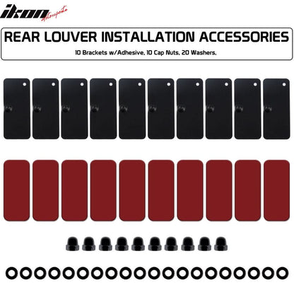 2016-2021 Honda Civic Sedan Black Rear Window Louvers ABS