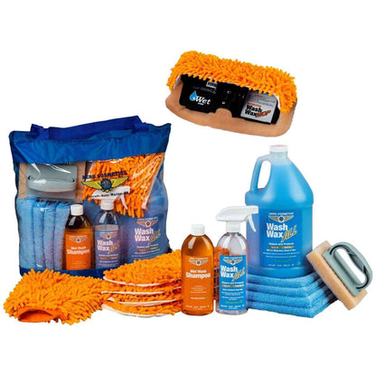 Wet or Waterless Mop Kit 10" w/ Easy Reach Shur-Line Pole for RVs & Aircraft