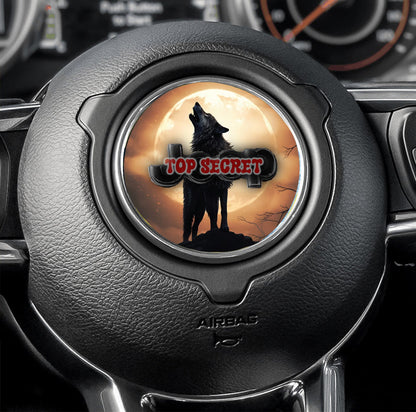 Steering wheel decal Wolf orange moon 226