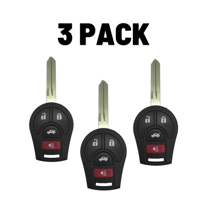 Nissan 4 Button Remote Head Key 2003-2018 For CWTWB1U751 (3 Pack)