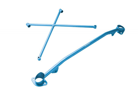 Megan Racing Race Spec Strut Tower Bars for Honda S2000 2000-2009 Blue Aluminum One Piece X Brace